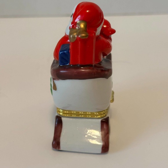 Greenbrier Int Porcelain Santa Claus In Sleigh w/Toys Hinged Trinket Box Holiday - Picture 6 of 10